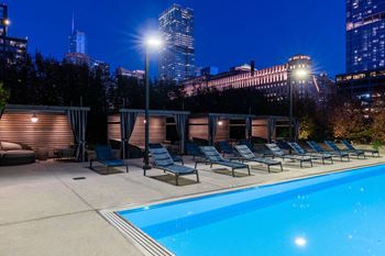 Poolside Relaxing Area at Hubbard Place, Chicago, 60654